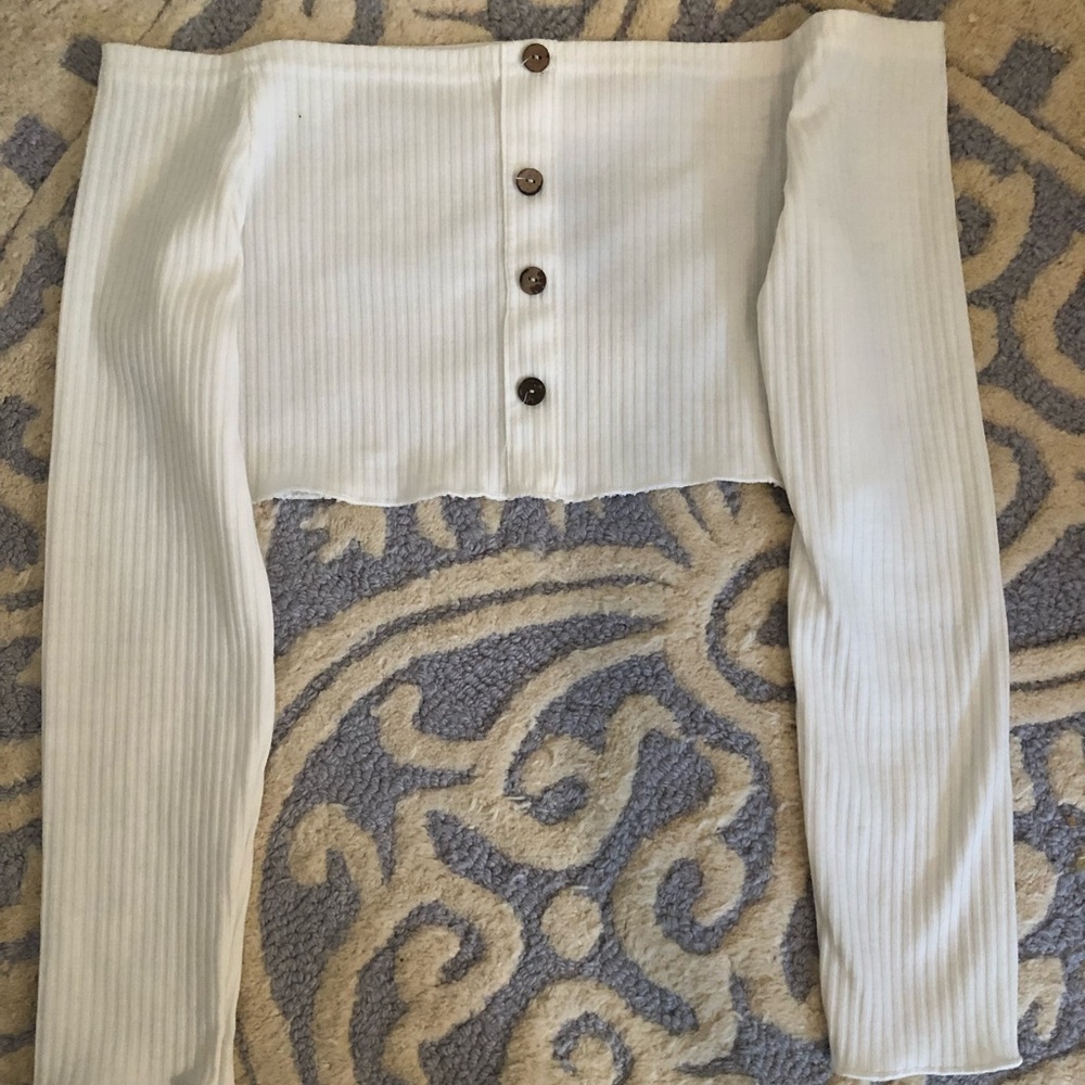 Off the shoulder white crop top